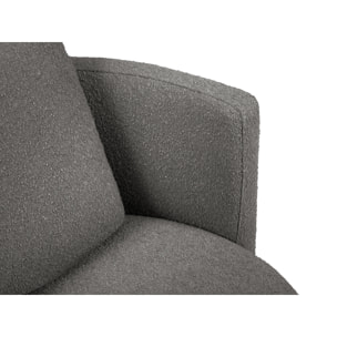 Fauteuil pivotant "Adam" bouclé gris foncé