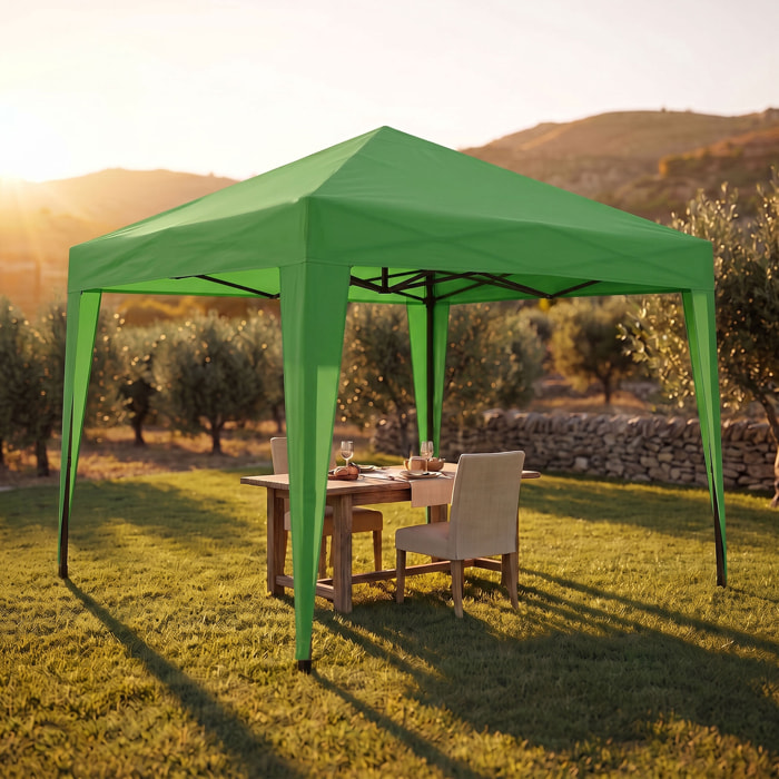 Gazebo richiudibile 3x3 pieghevole a fisarmonica automatico mercato tenda con sacca colore verde