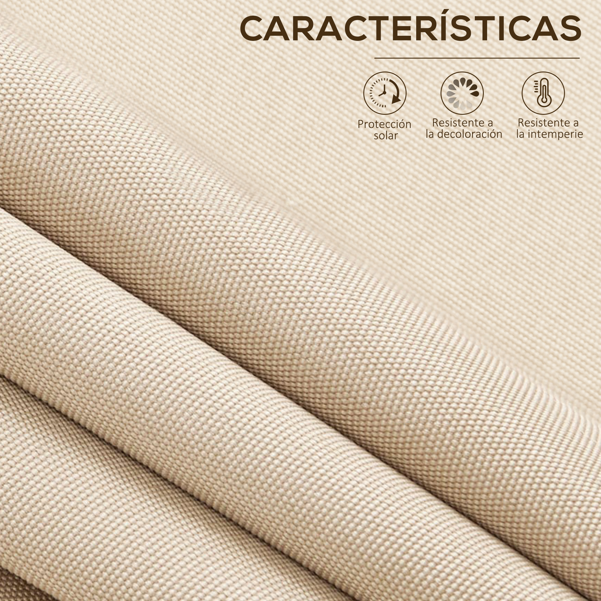 Toldo Manual Retráctil Exterior 400x120x170-280 cm Ajustable con Manivela Beige