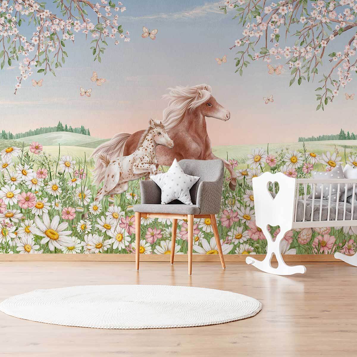 Papier peint panoramique ccène champêtre Intissé