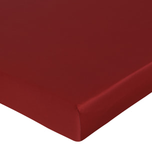 Drap housse satin de coton bordeaux