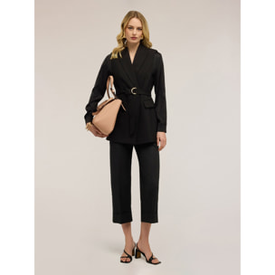 Motivi - Chaleco cruzado con cinturón - Negro