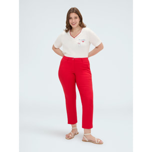 Fiorella Rubino - Pantaloni New York in cotone stretch - Rosso