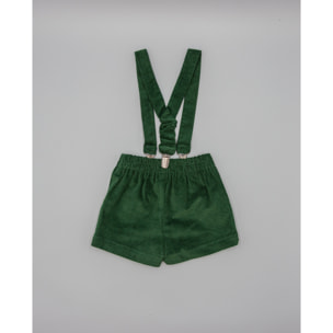 Bermuda Verde De Pana Con Tirantes