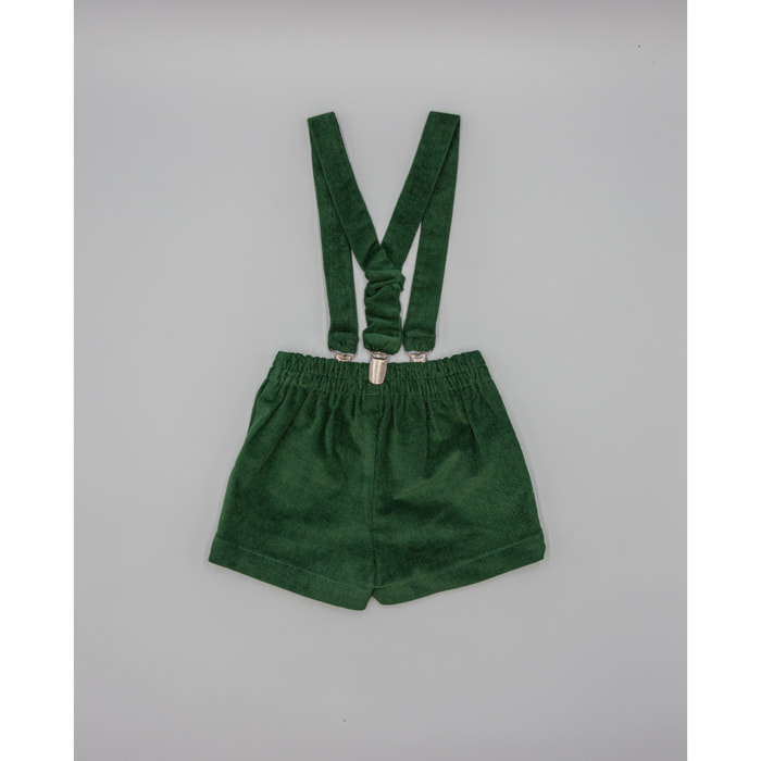 Bermuda Verde De Pana Con Tirantes