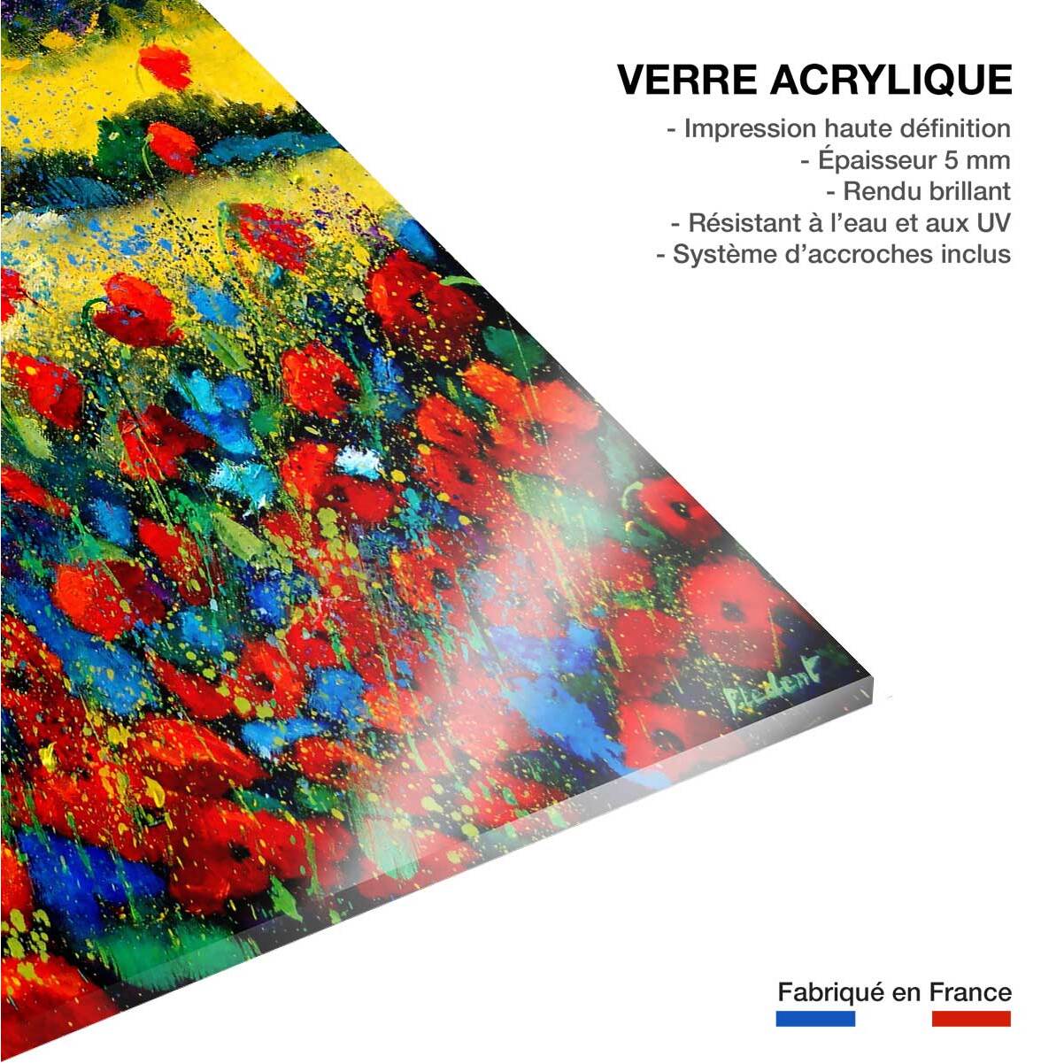 Tableau fleurs champ de coquelicot en provence Tableau plexiglas