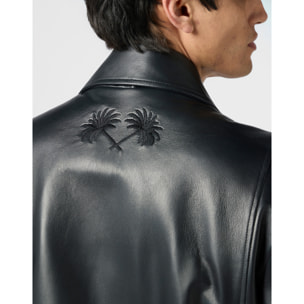 PHILIPP PLEIN Nappa Leather Bomber Palms