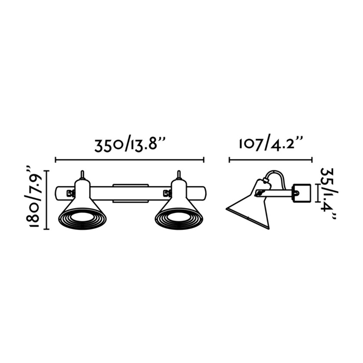 CUP-2 APLIQUE CROMO 2 X GU10 LED 8W