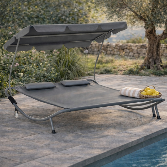 Bain de soleil 2 places – Toit réglable – Grand confort