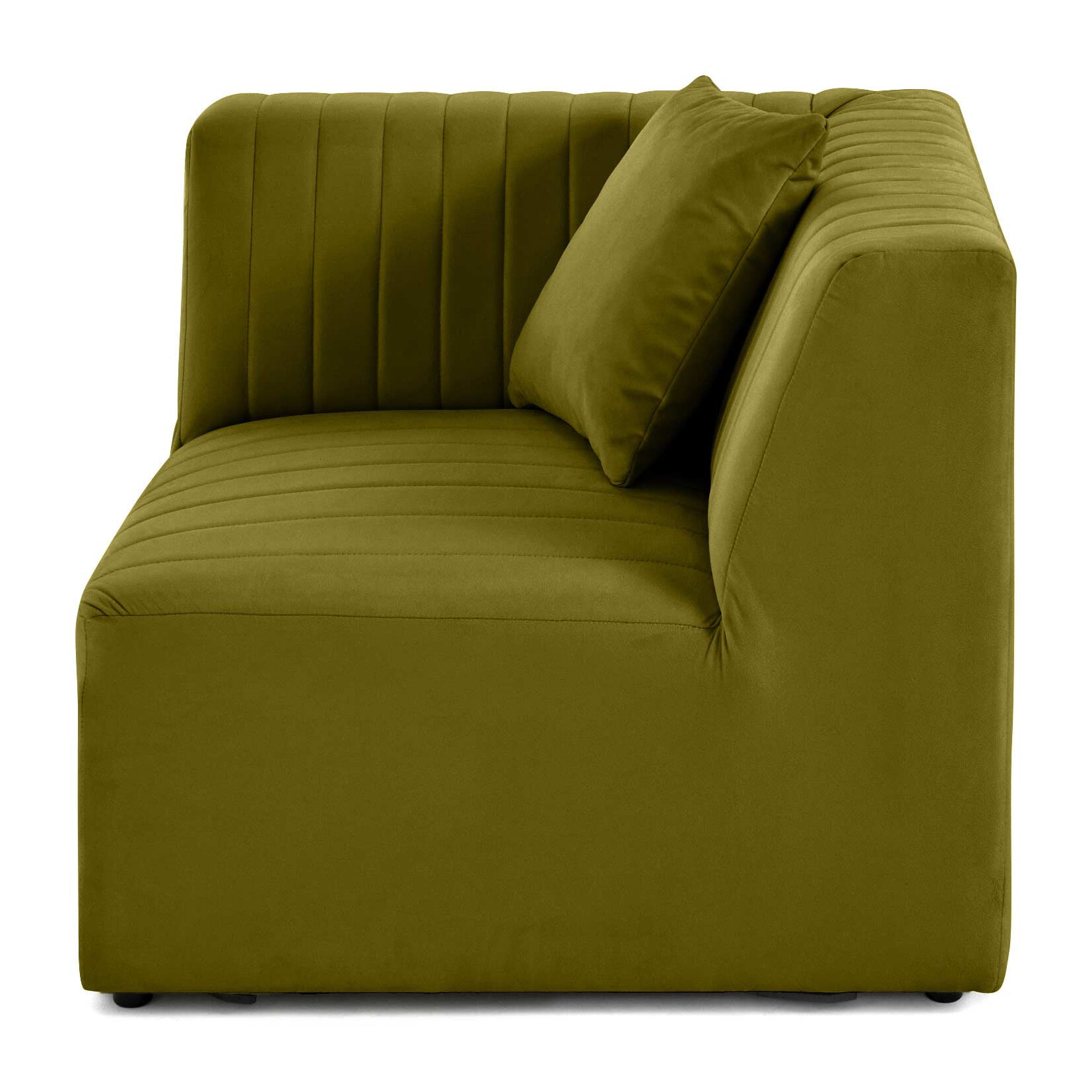 Nova - module d'assise d'angle réversible - en velours - Vert Olive