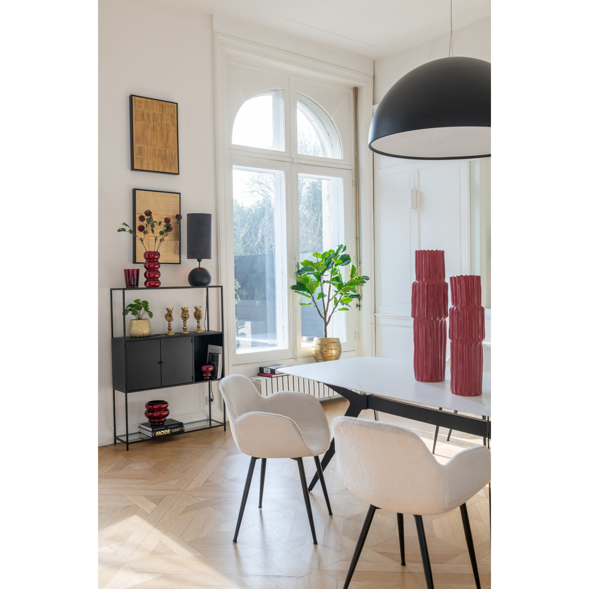 J-Line cache-pot round terra -  céramique - or - large