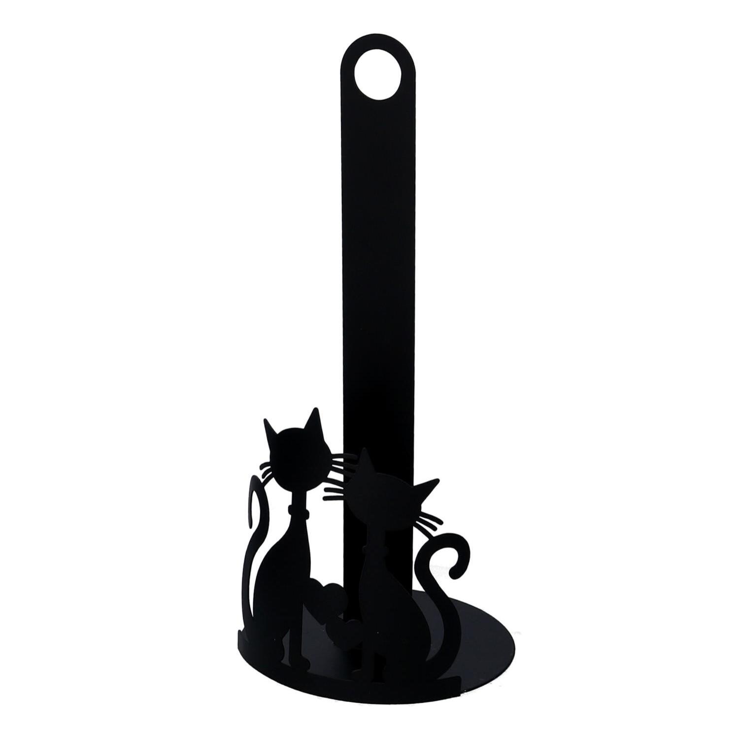 Portascottex in metallo gatti nero tondo cm ø15h33