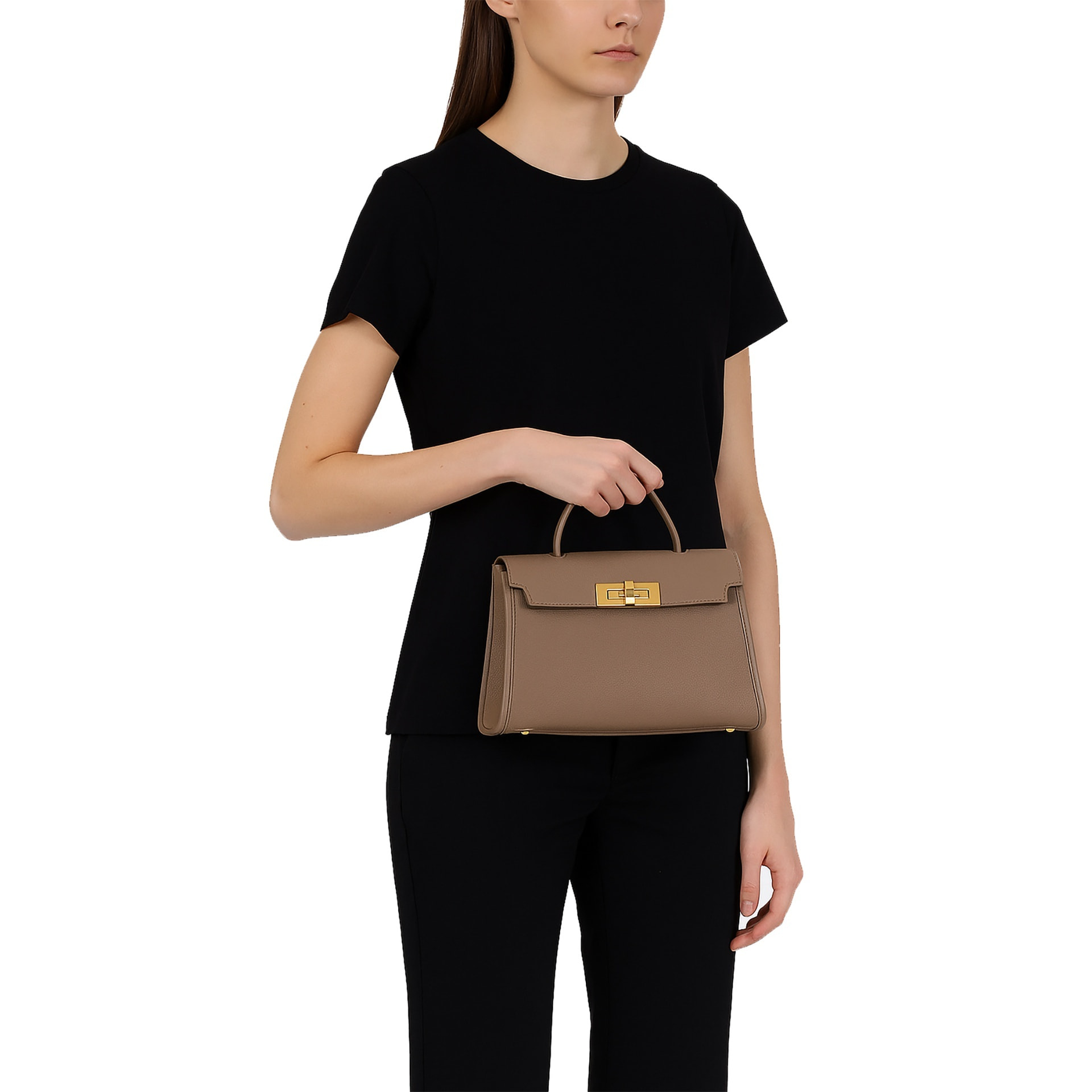 Borsa a mano da donna Made in Italy - Modello Embera Plus - 100% pelle - 28.0 x 17.0 x 9.0 cm