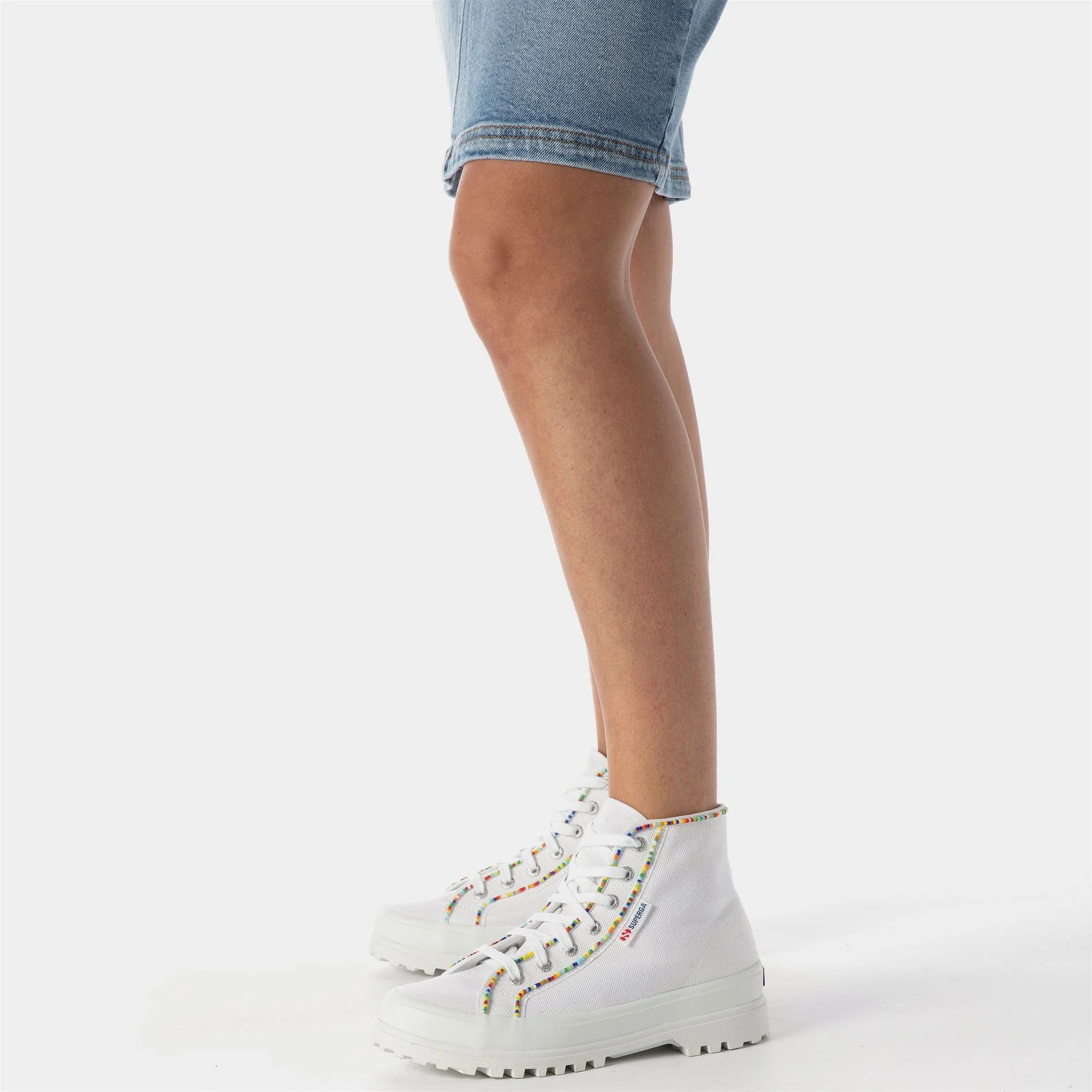 Stivaletti Superga Donna Bianco 2341 ALPINA MULTICOLOR BEADS