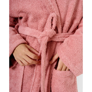Albornoz capucha 450gr unisex rosa keike