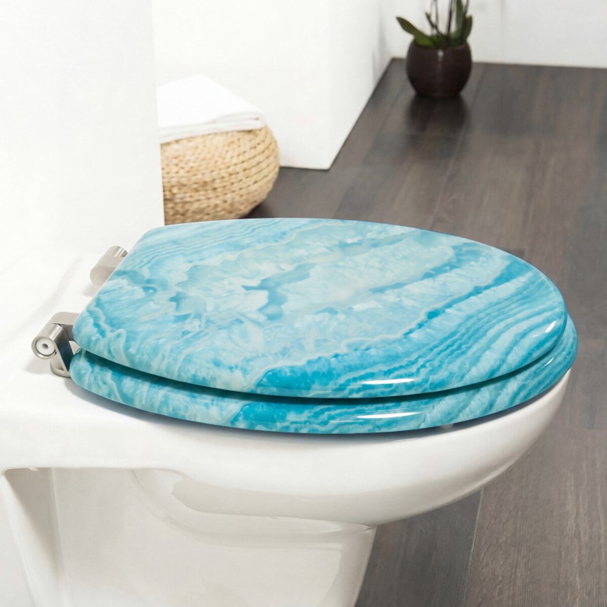 Abattant wc MDF ANGEL Bleu - Charnières Inox MSV