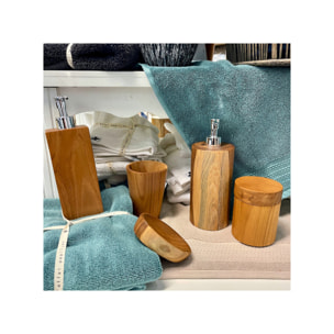 Porte-savon de salle de bains en bois de teck artisanal - DAKAR