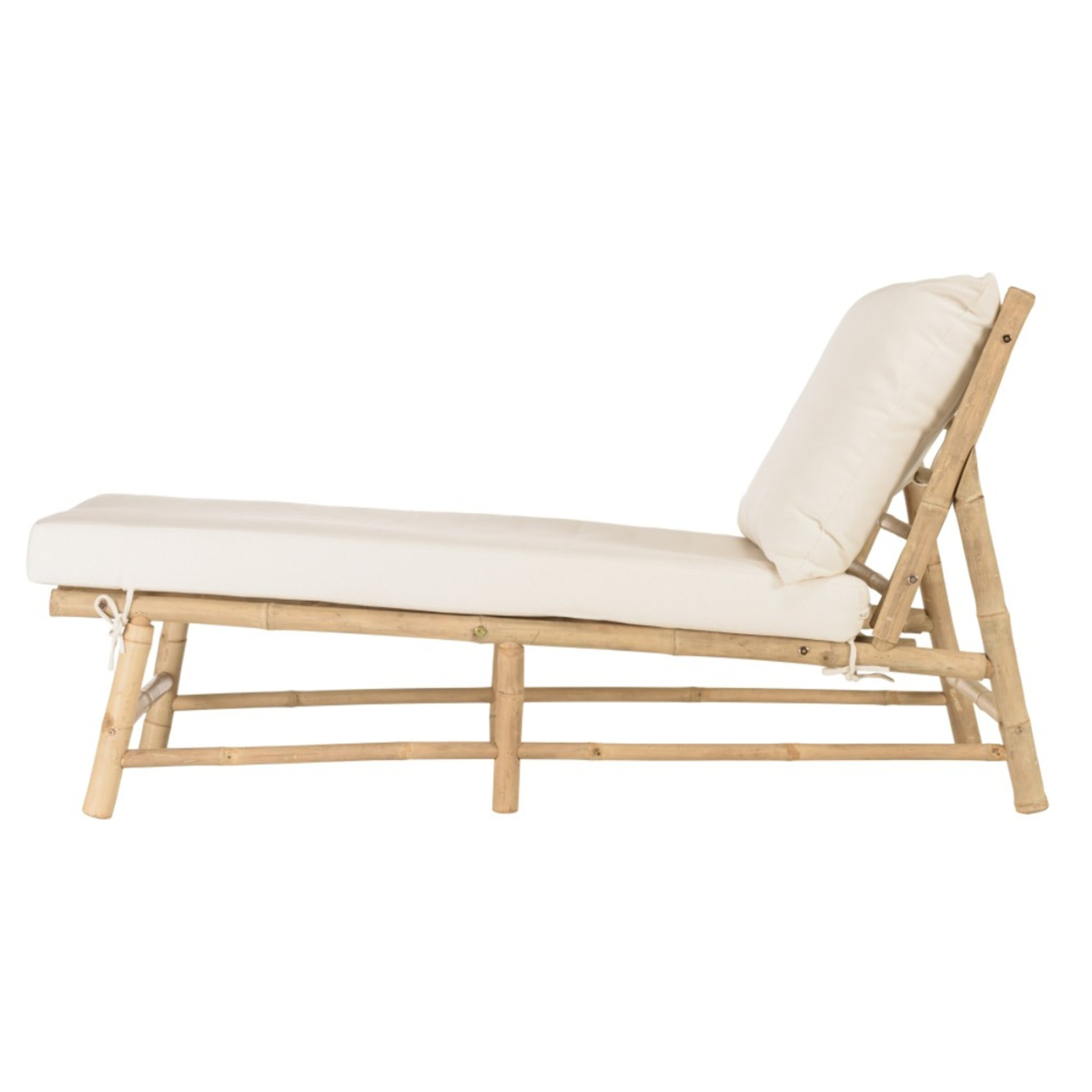 VITAL - Bain de soleil en bambou avec coussins couleur crème