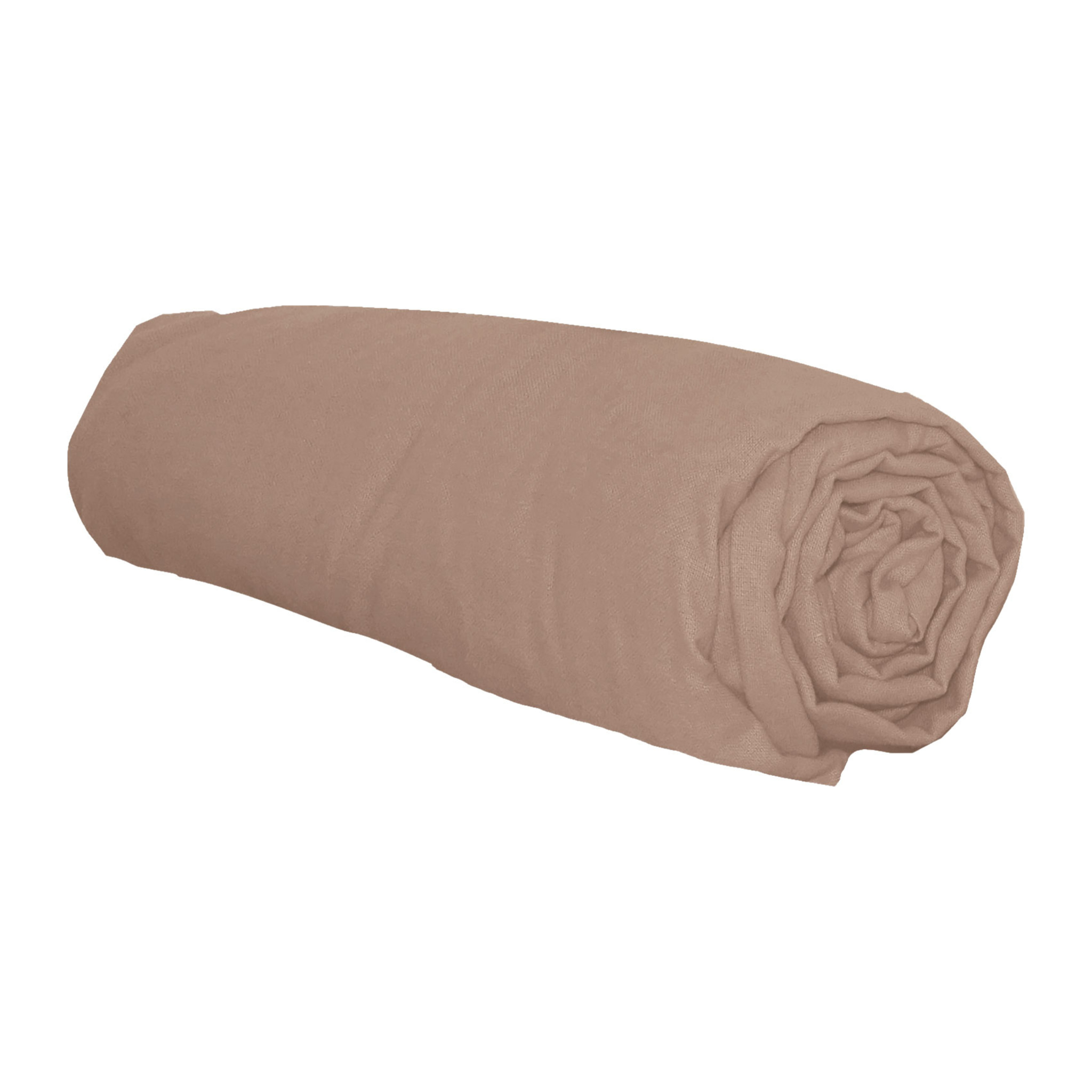 Drap housse en flanelle - Marron Clair