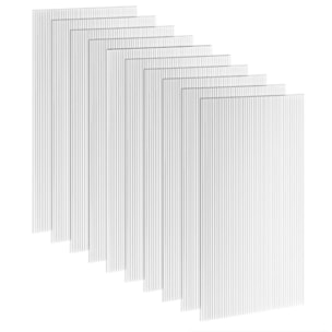 Lot de 10 panneaux polycarbonate alvéolaire 4 mm transparent dim. 120L x 60l cm