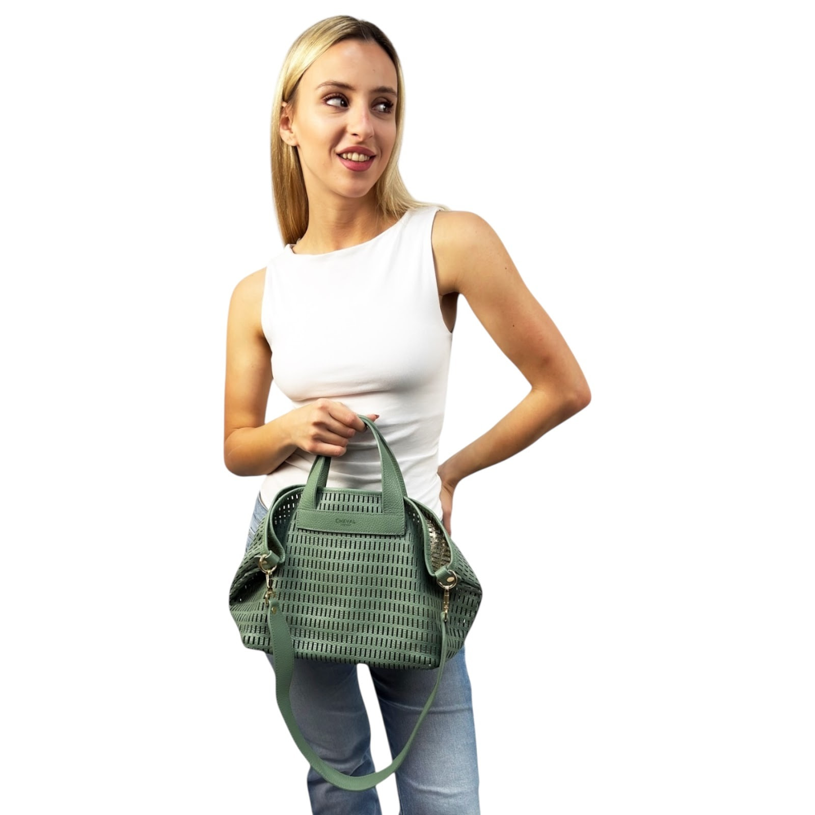 Borsa a mano Cheval Firenze Ocean Verde Salvia
