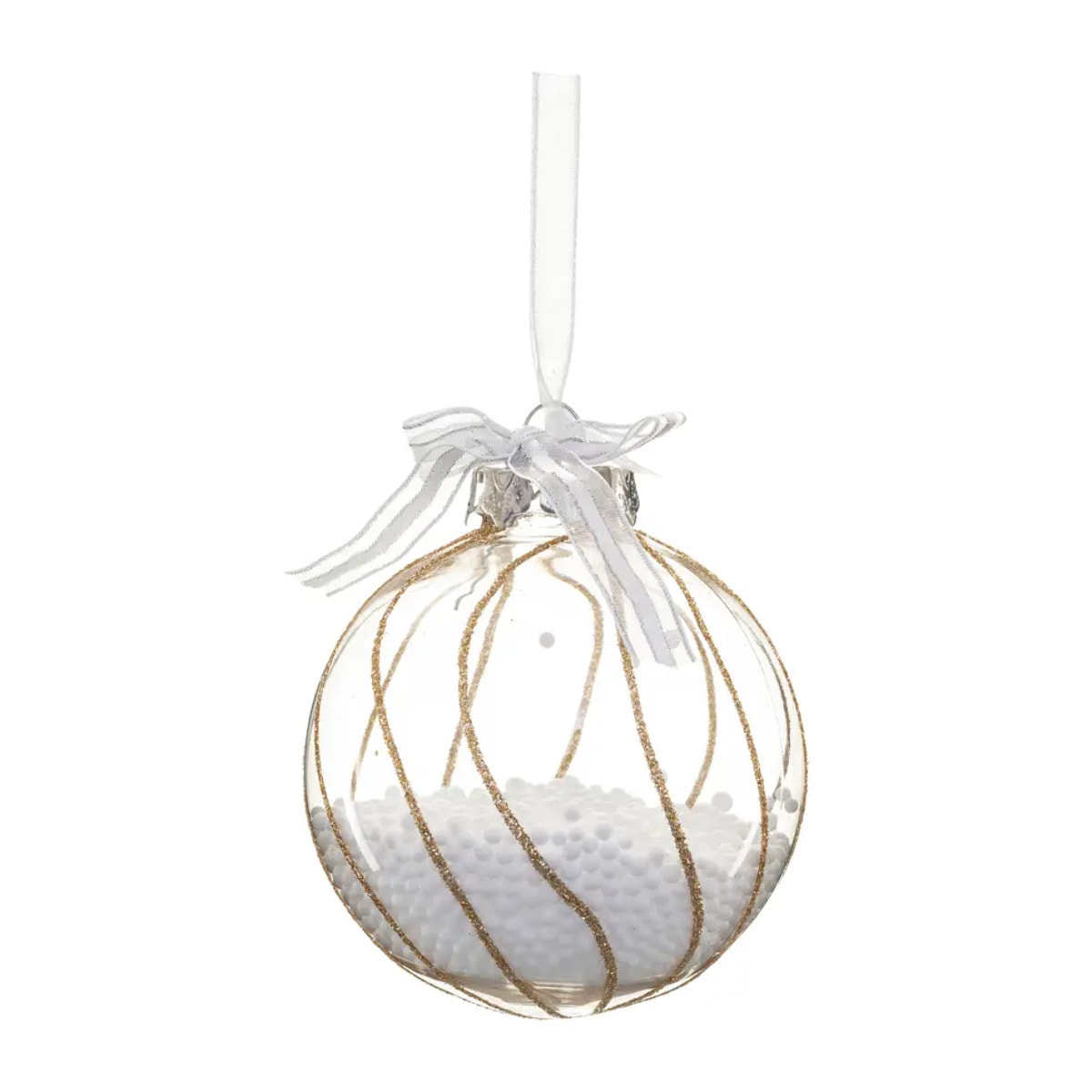 Boule avec billes à l'intérieur D.8cm or
