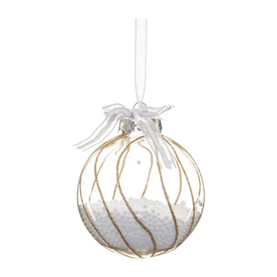 Boule avec billes à l'intérieur D.8cm or
