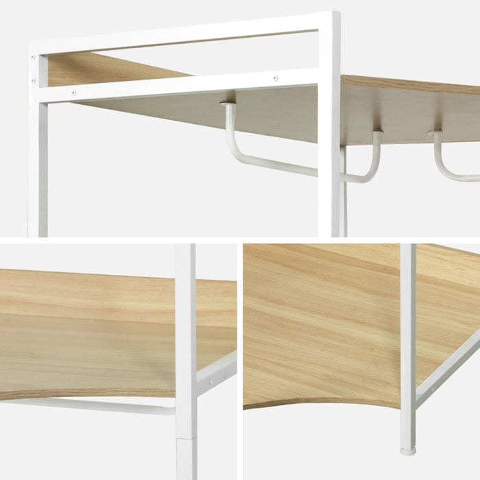 Module dressing d'angle blanc avec 4 penderies et 2 étagères. L 80 x P 80 x H 190 cm