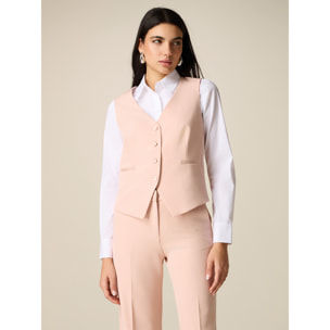 Oltre - Gilet sartoriale con tasche a filetto - Rosa