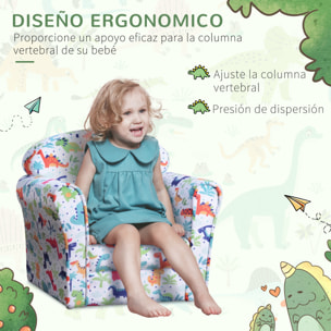 Sofá Infantil de Madera Franela y Espuma 50x39x44cm Multicolor