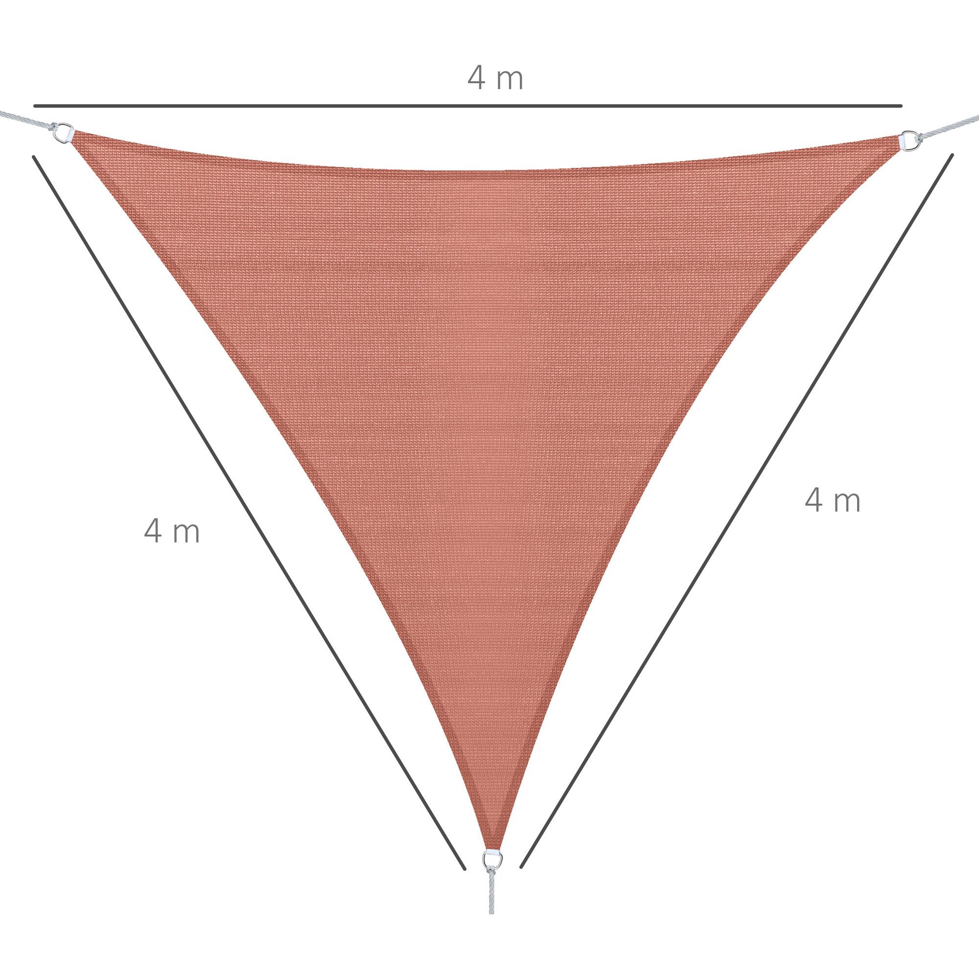 Voile d'ombrage triangulaire grande taille 4 x 4 x 4 m polyéthylène haute densité résistant aux UV rouille