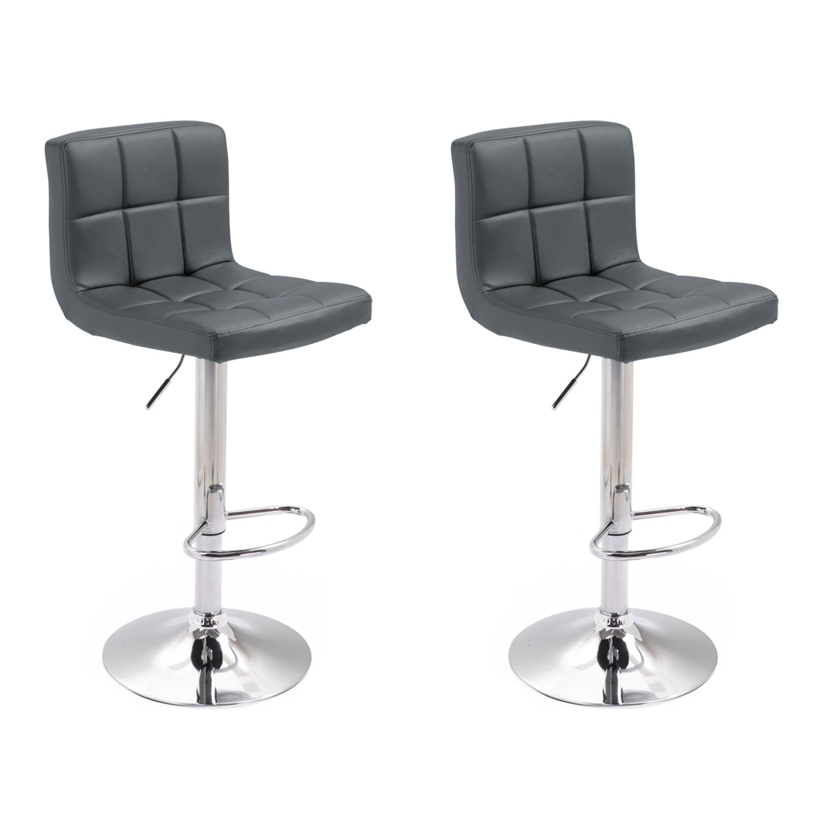 Lot de 2 tabourets de bar gris MIKE