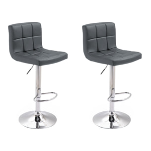 Lot de 2 tabourets de bar gris MIKE