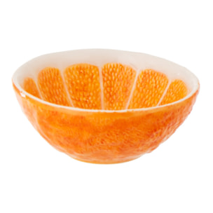 J-Line Bol Orange Dolomite - céramique - orange/blanc - 2 pièces