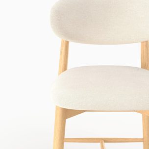 Lot de 2 chaises pour ilot central 64,5 cm en tissu beige - Yuna