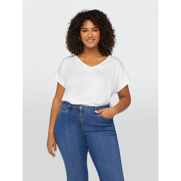 Fiorella Rubino - T-shirt in due tessuti - Bianco
