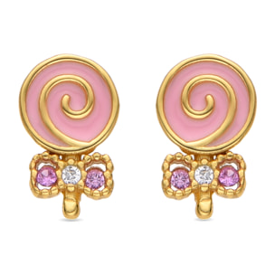 Pendientes Aku acabado oro amarillo 18k