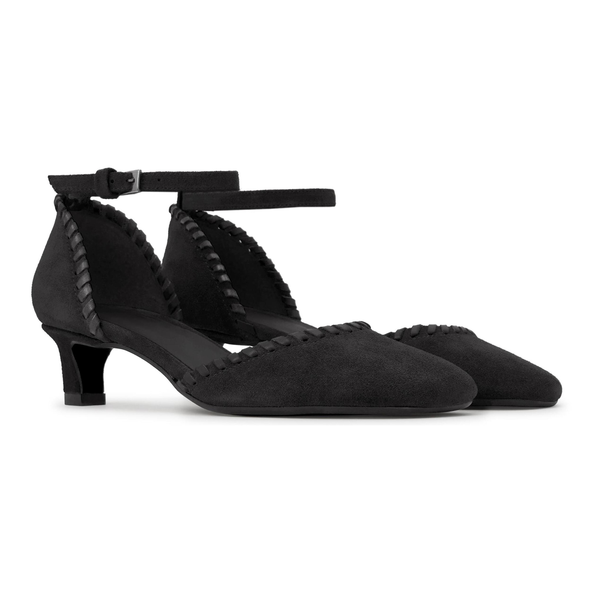 Zapato tacón Adela en serraje con tacón de 4 cm