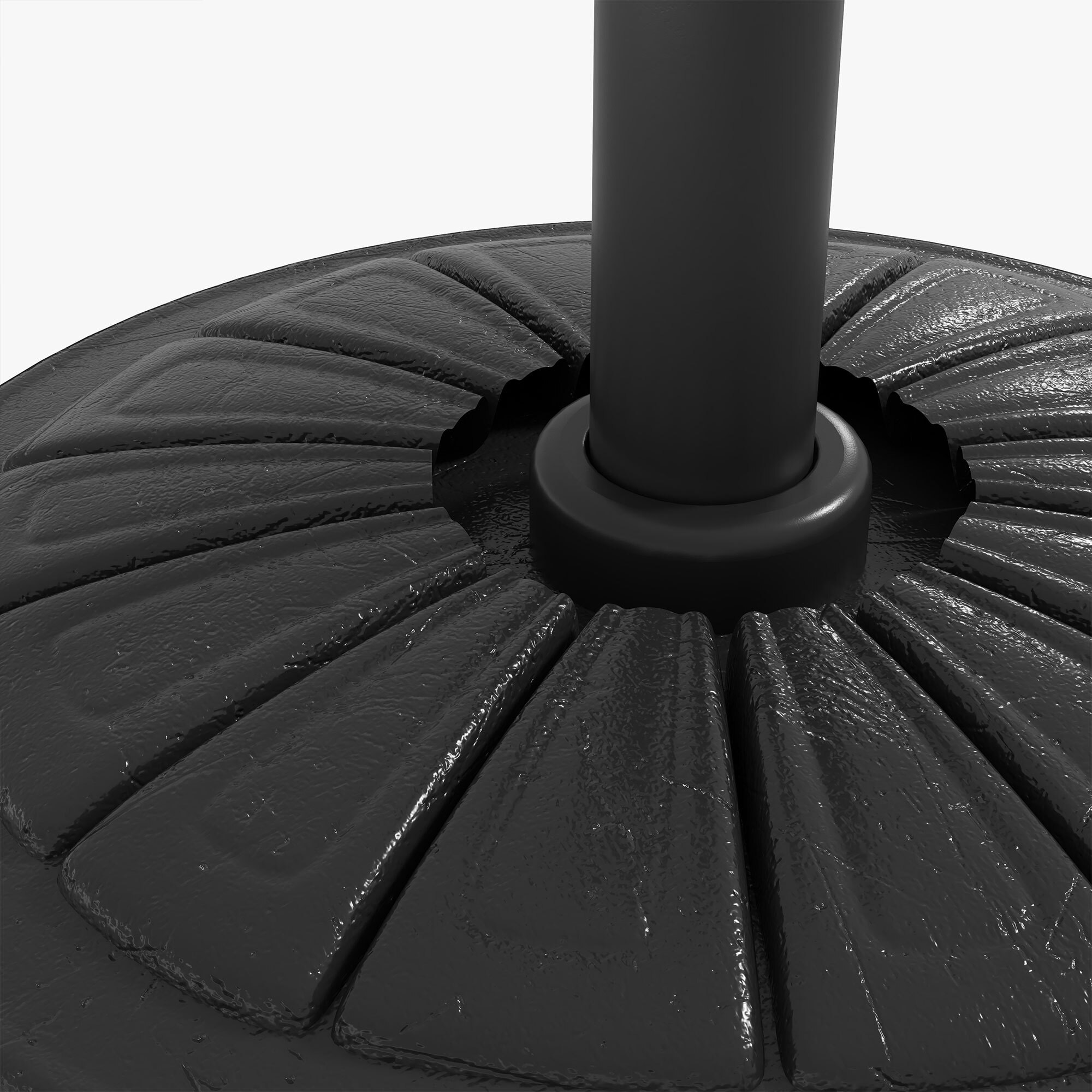 Base de Sombrilla Redondo Soporte para Parasol de HDPE Rellenable de Cemento Peso 13 kg para Poste de Parasol de Ø38/48 mm Ø43x32 cm Negro