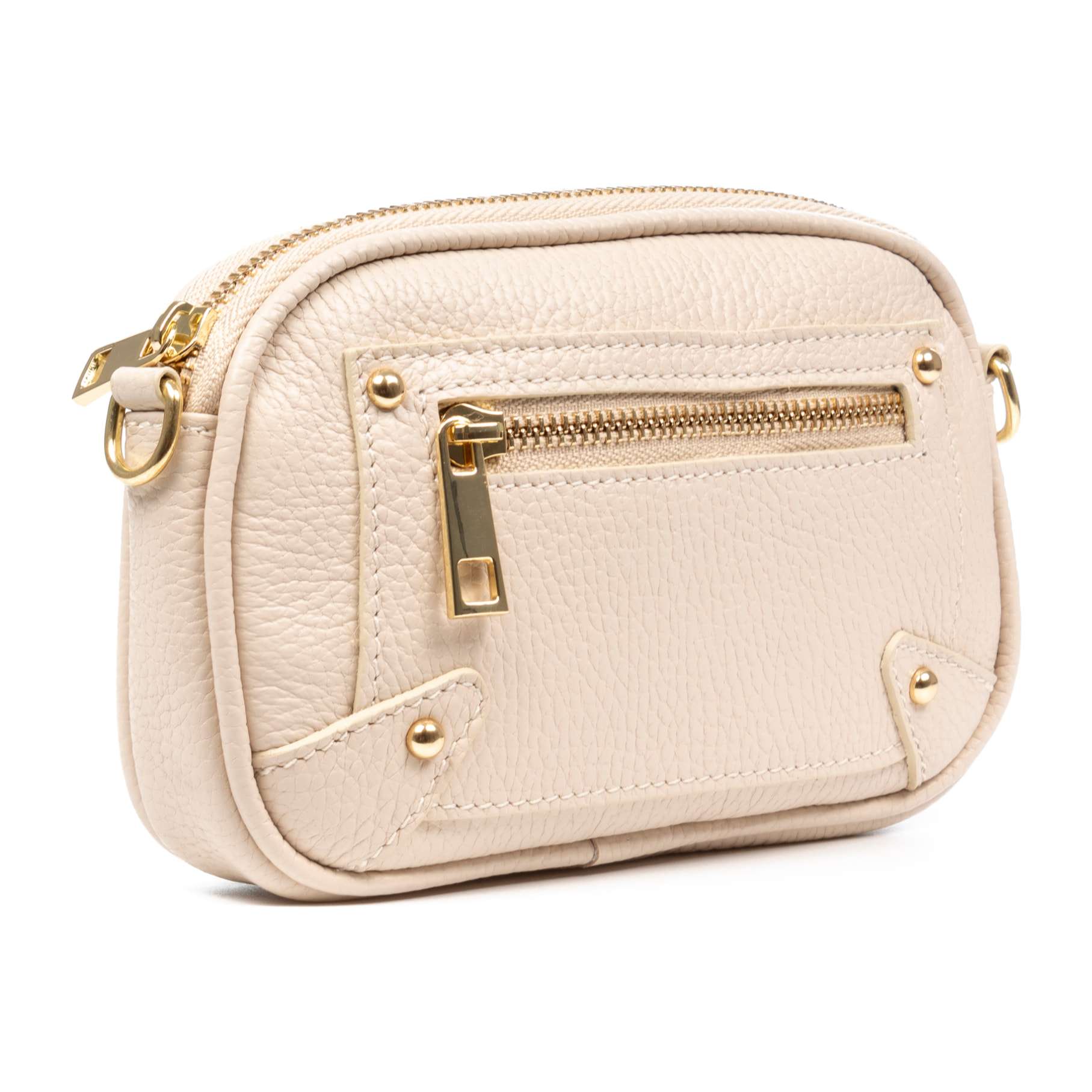 Asola borsa a tracolla, in pelle autentica finitura dollaro.