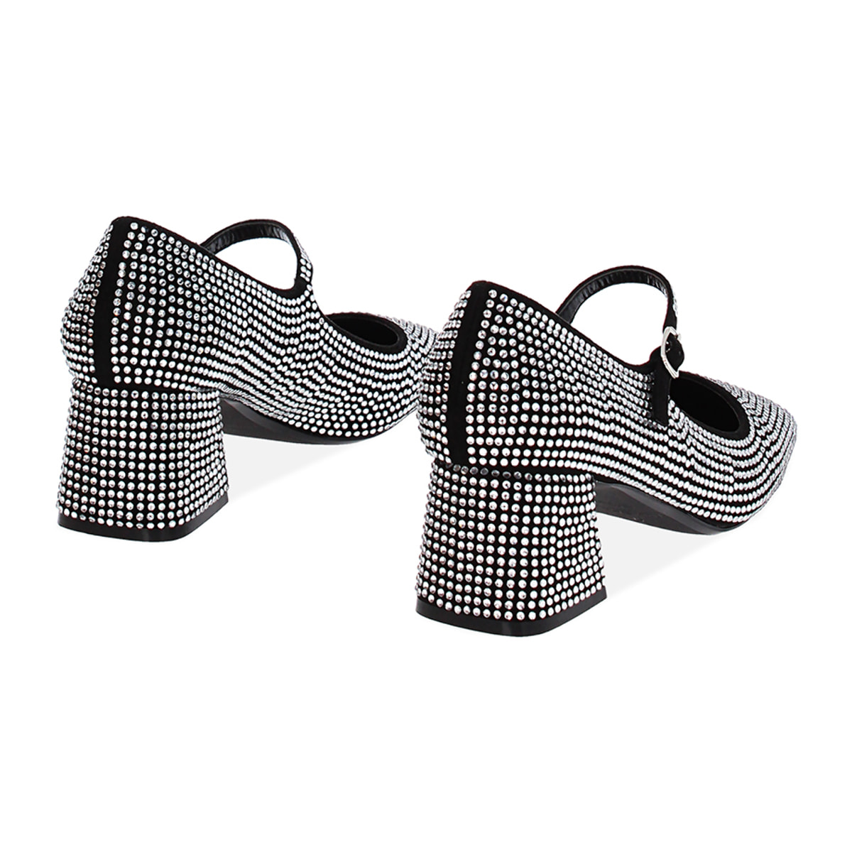 Décolleté negro-plata brillantes