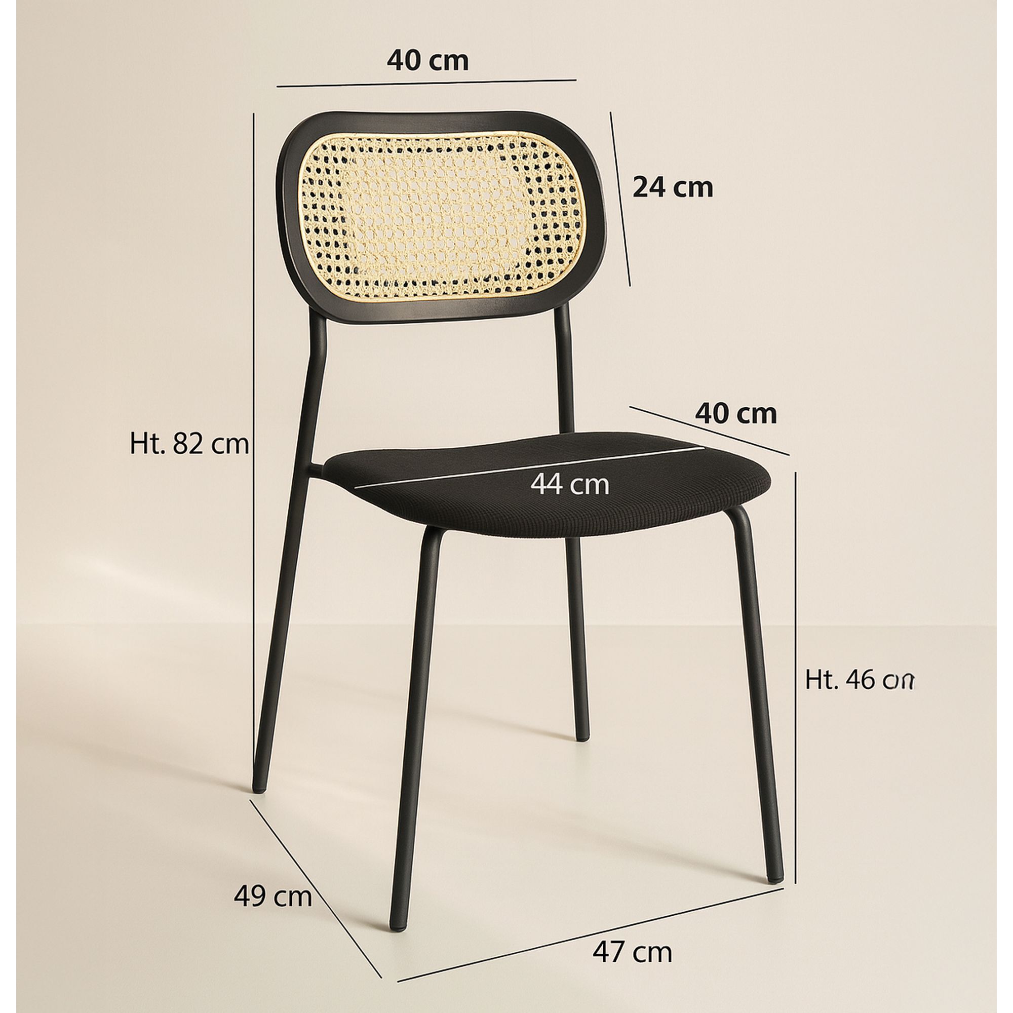 Lot de 2 chaises en bois et velours et pieds en métal NOSARA