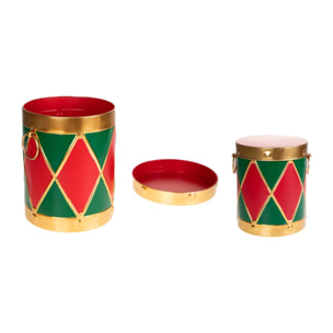 Contenitori tamburo set di 2 - Pezzi 1 - 28,5xH31x25cm - Bianchi Dino SpA