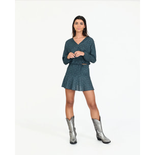 Blusa de mujer estampada manga larga