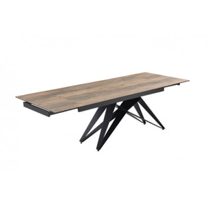 Table extensible en céramique finition bois L160/240cm - 9 piètements - UNIK