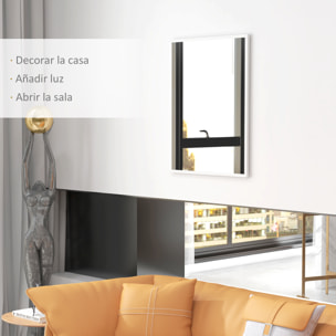 Espejo Rectangular Espejo de Baño Espejo de Pared Decorativo para Salón Entrada Pasillo Horizontal o Vertical Blanco