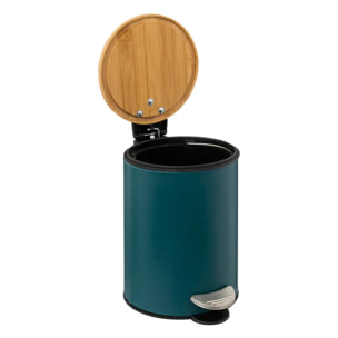 Poubelle soft close 3L "Modern Color" bleu pétrole