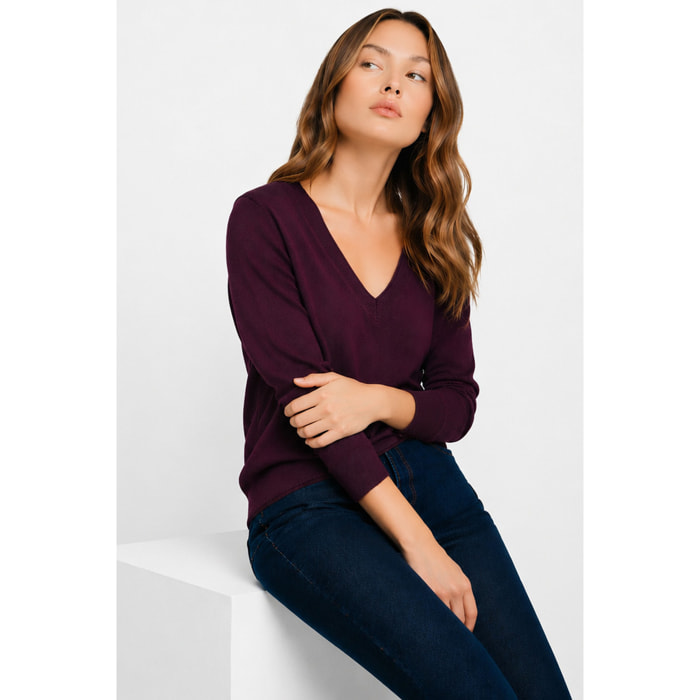 Kocca - Maglia da donna con scollo a V in viscosa e lana Donna
