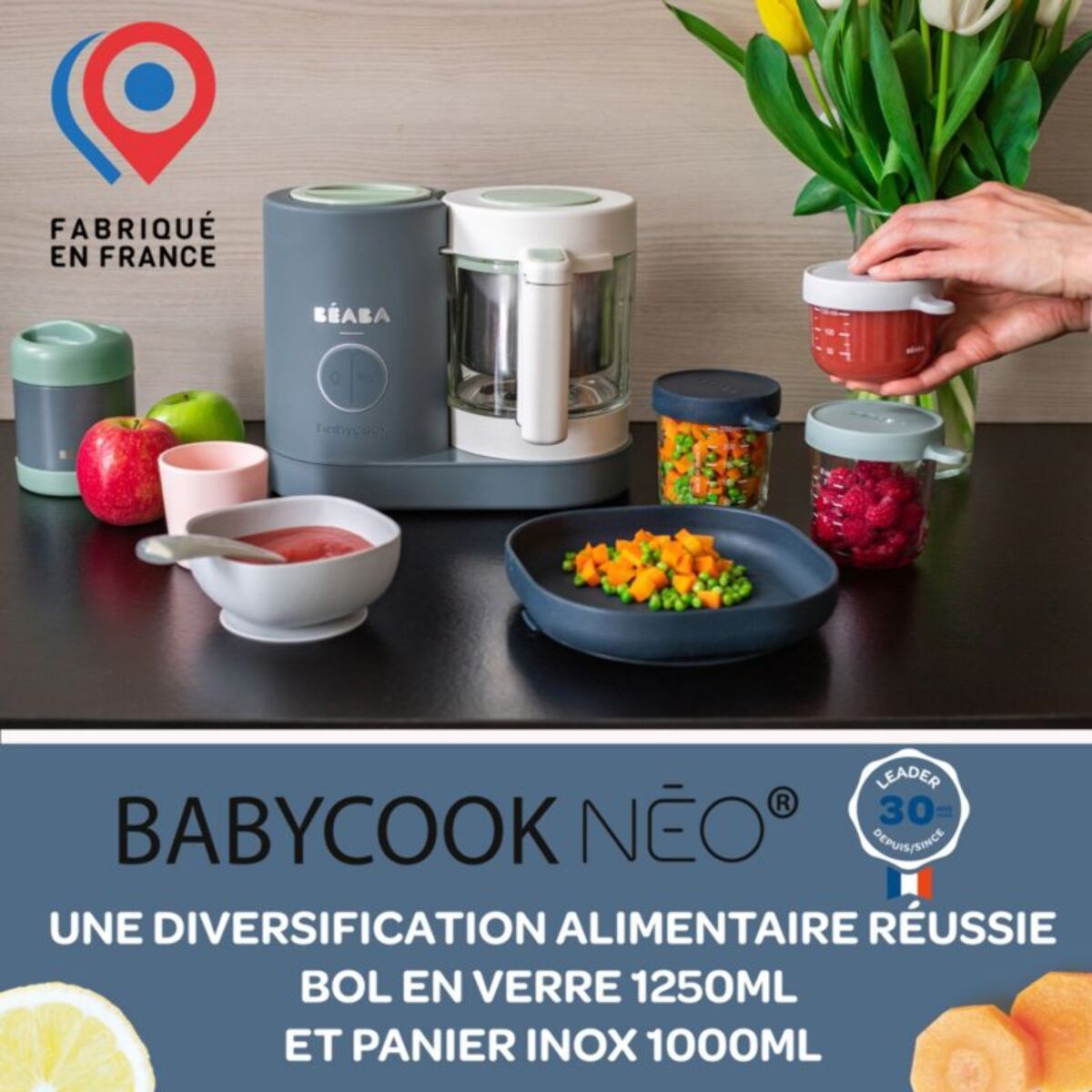 Mixeur Cuiseur Bébé BEABA Babycook Neo Gris Mineral