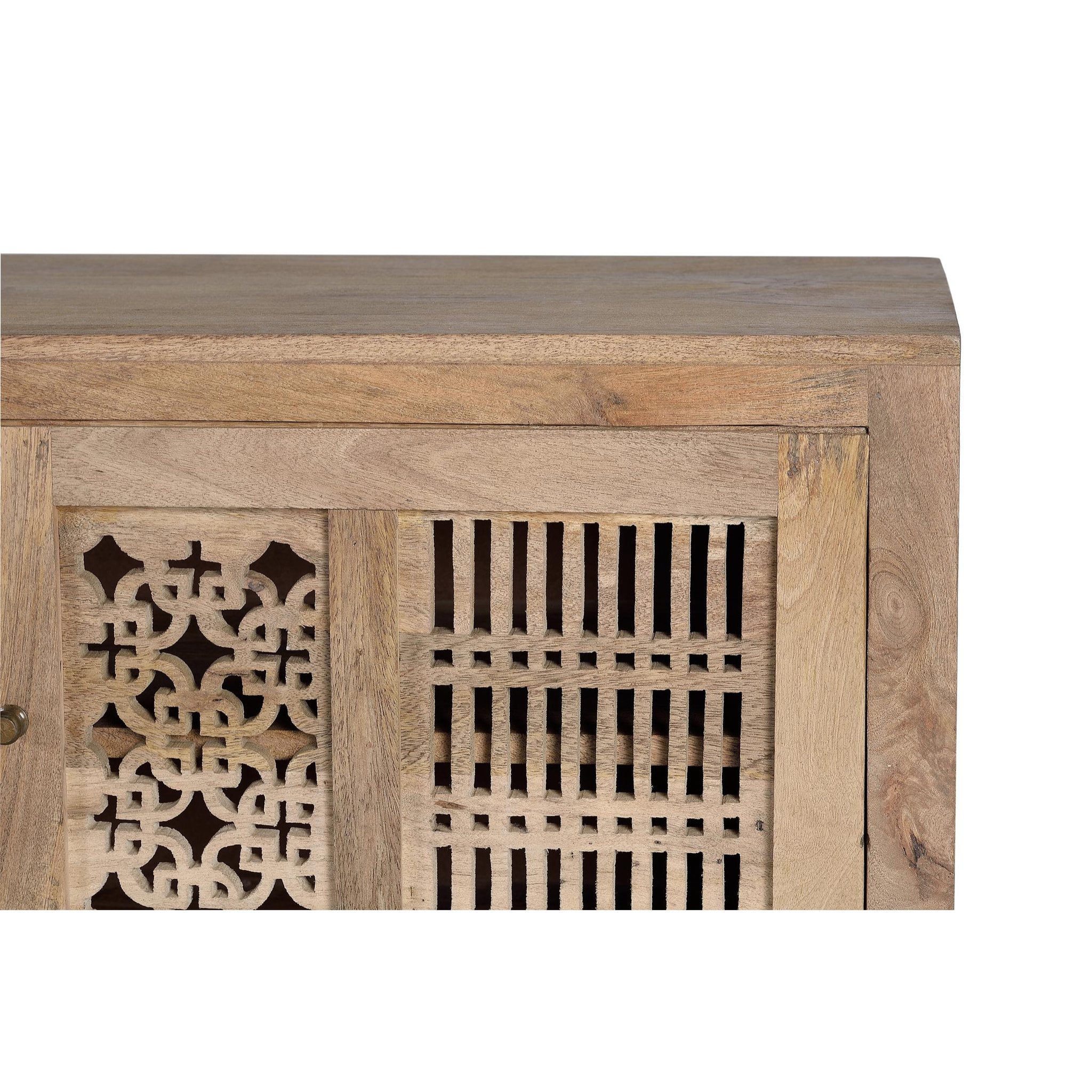Mueble TV de Madera de Mango 160 Cm Estilo Boho Tallado